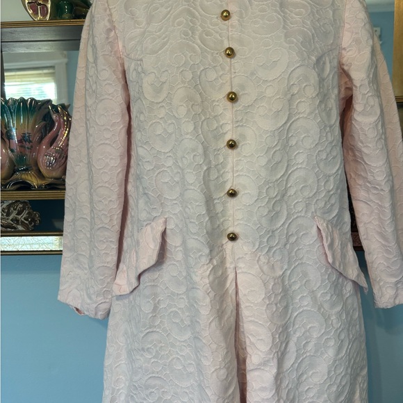 Vintage Light Pink Cotton 1960’s Nehru Mini Dress, Sz S - Picture 3 of 6